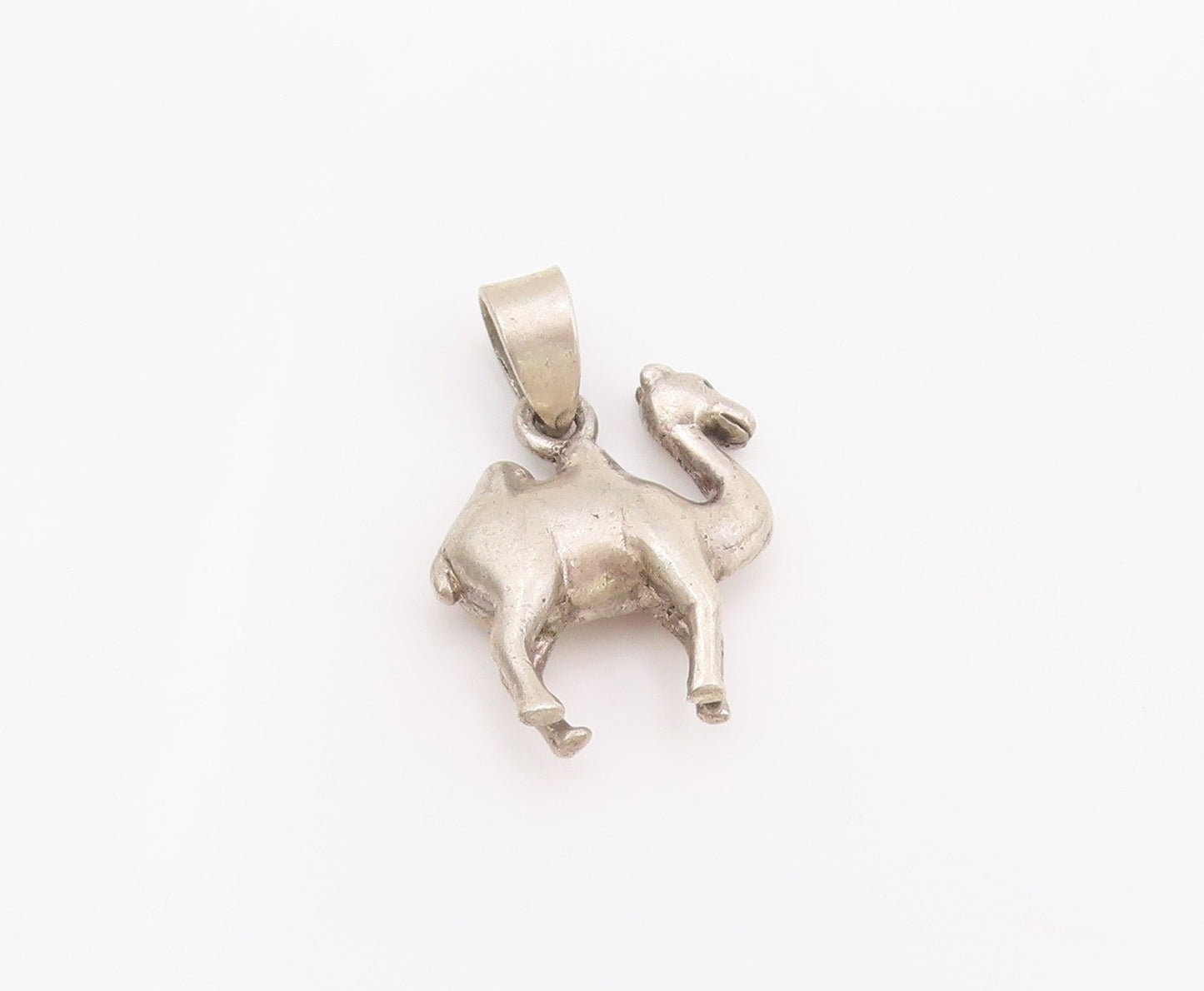 925 Sterling Silver Vintage Pendant Solid Camel With Double Hump Charm  PT25507