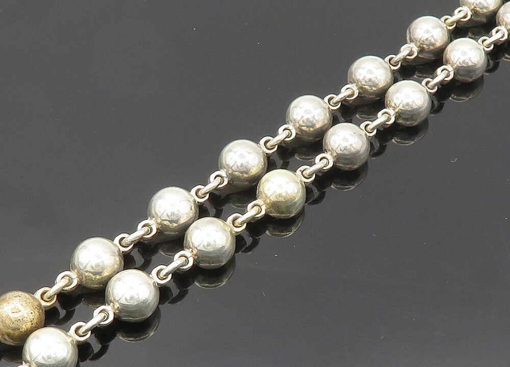 DESIGNER 925 Silver  Vintage Cabochon Blue Chalcedony Chain Bracelet  BT8232