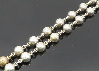 DESIGNER 925 Silver  Vintage Cabochon Blue Chalcedony Chain Bracelet  BT8232