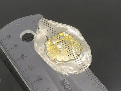925 Silver  Vintage Shiny Two Tone Tribal Head Non Pierced Earrings  EG11682