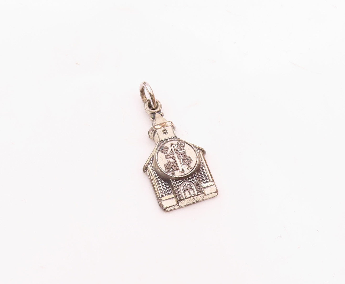 HAYWARD 925 Sterling Silver  Vintage Antique Church House Pendant  PT17726