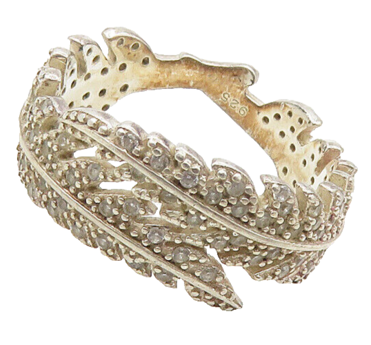LUCKY DELICATES 925 Sterling Silver Topaz Floral Leaf Bypass Ring Sz 7  RG18249