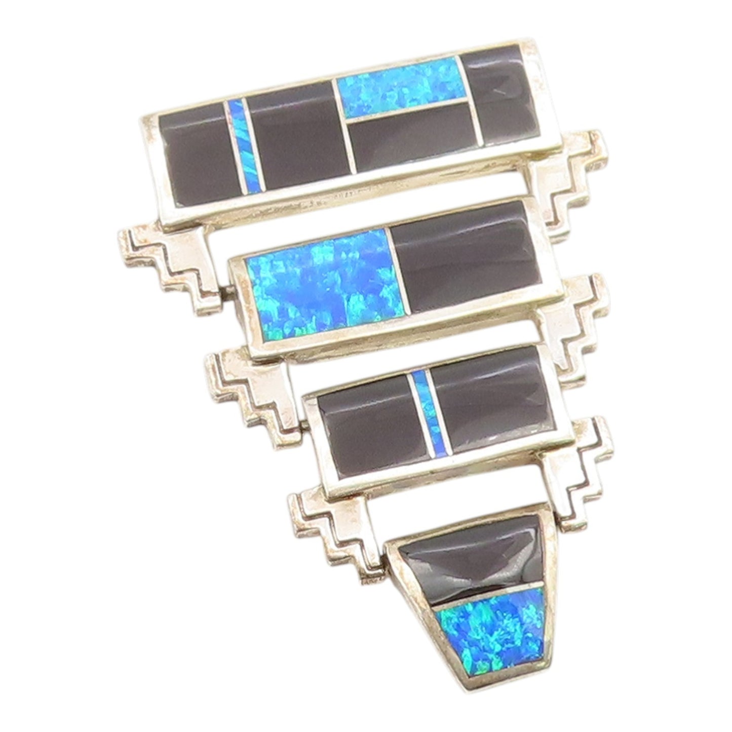 925 Sterling Silver Vintage Pendant DAVID ROSALES NAVAJO Gemstone  PT26195