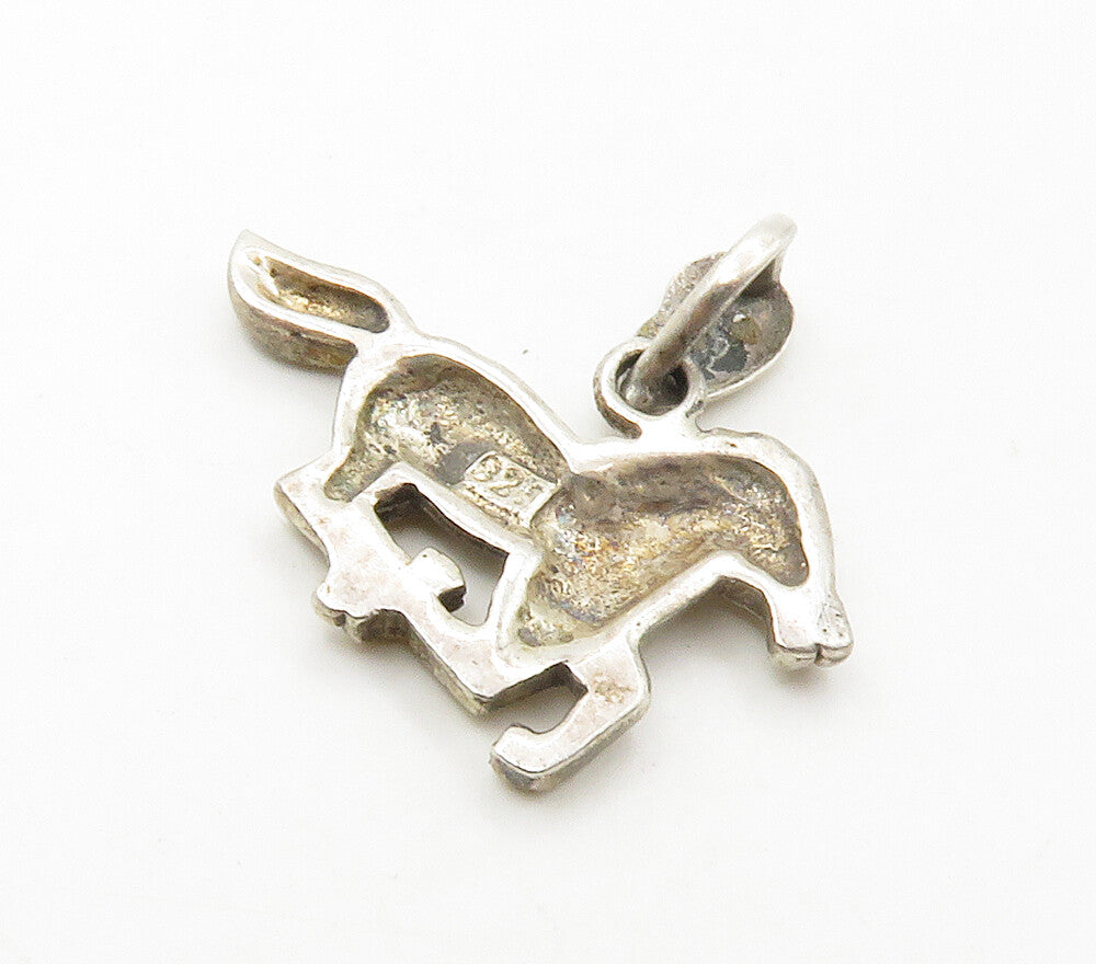 925 Sterling Silver  Vintage Shiny Galloping Horse Motif Pendant  PT13052