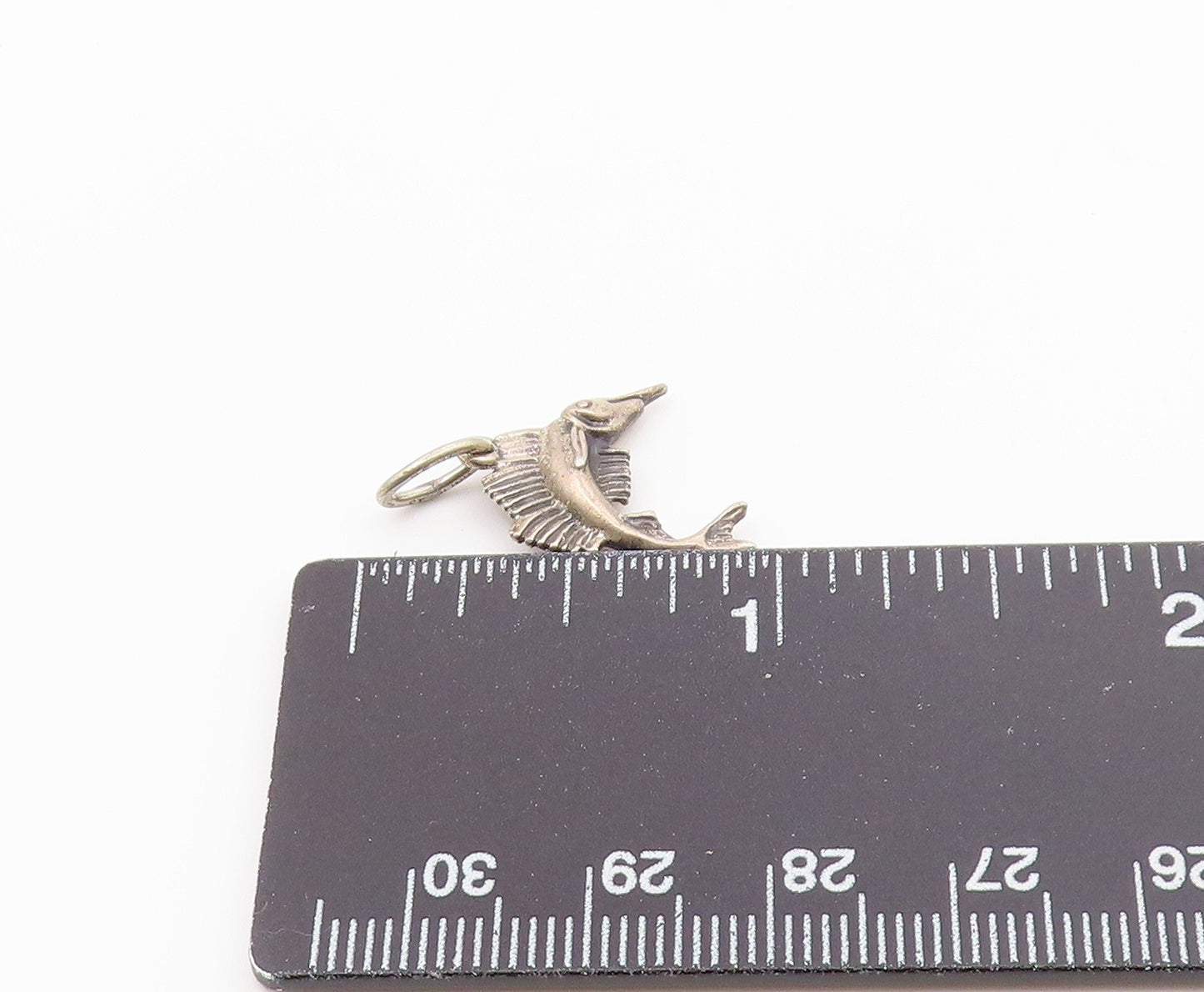 925 Sterling Silver  Vintage Petite Swordfish Motif Drop Pendant  PT17872