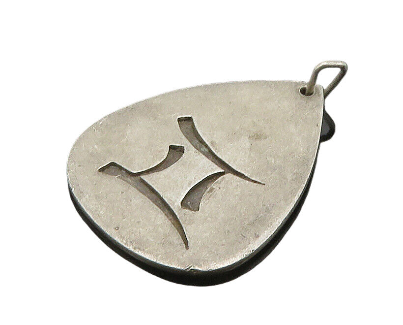 DESIGNER 925 Sterling Silver  Vintage Etched Design Rain Drop Pendant  PT15795