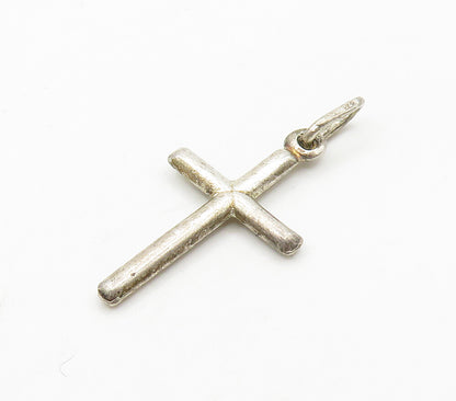 925 Sterling Silver  Vintage Minimalist Religious Cross Drop Pendant  PT12275