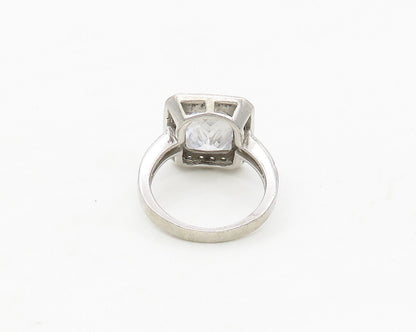 925 Sterling Silver  Sparkling Cubic Zirconia Square Band Ring Sz 5.5  RG17370