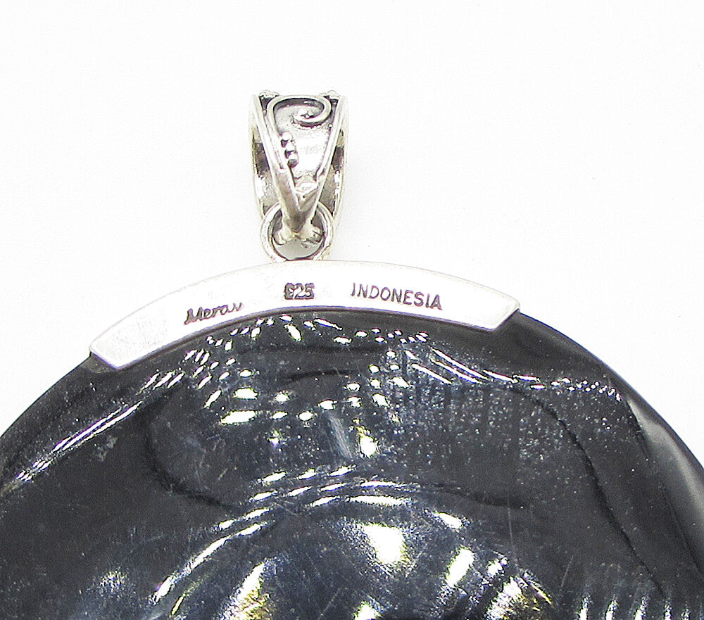 925 Sterling Silver  Vintage Gemstone Bali Style Drop Pendant  PT2432
