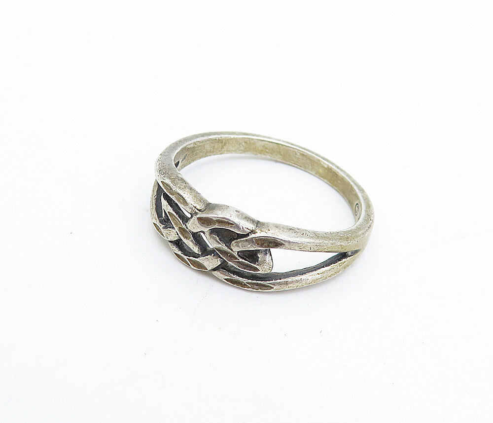 WHEELER 925 Sterling Silver  Vintage Open Celtic Knot Band Ring Sz 9  RG3903