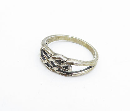 WHEELER 925 Sterling Silver  Vintage Open Celtic Knot Band Ring Sz 9  RG3903