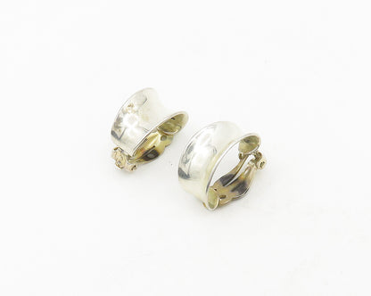 MWS MEXICO 925 Sterling Silver Vintage Concave Non Pierce Drop Earrings  EG9409