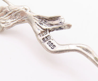 925 Sterling Silver Vintage Pendant Sculptural Plumb Barbara Cut Out  PT24790
