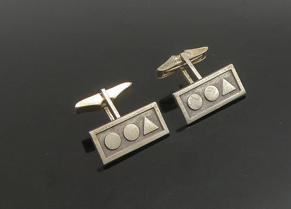 925 Sterling Silver Vintage Multi Shape Pattern Square Cufflinks TR3177