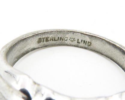 LIND 925 Sterling Silver  Vintage Cubic Zirconia Band Ring Sz 11  RG11843