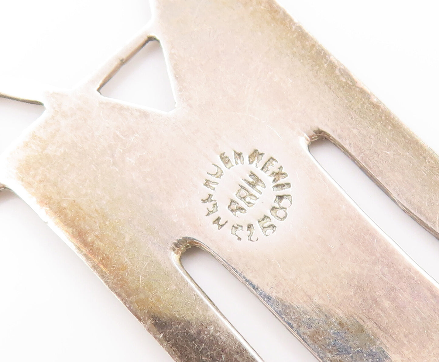 925 Sterling Silver  Vintage Stencil Cut Star Of David Solid Bookmark  TR3658