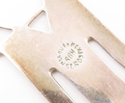 925 Sterling Silver  Vintage Stencil Cut Star Of David Solid Bookmark  TR3658