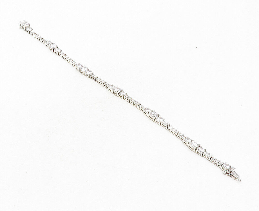 ROSS SIMON 925 Sterling Silver  Sparkling Cubic Zirconia Chain Bracelet BT4141