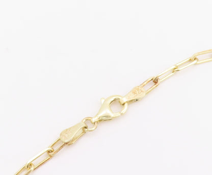925 Sterling Silver Vintage Necklace Gold Plated CZ Good Luck Medallion  NE4928
