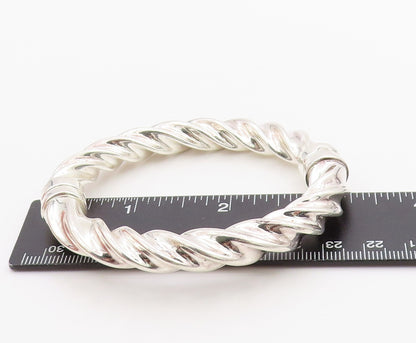 925 Sterling Silver Vintage Bracelet Modernist Intertwined Rope Bangle  BT11397