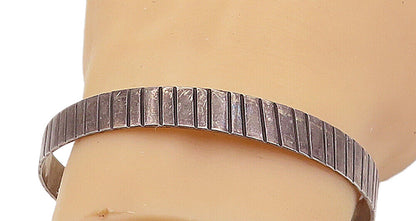 JCS PERLITA TAXCO 925 Sterling Silver  Vintage Slanted Bangle Bracelet  BT3354