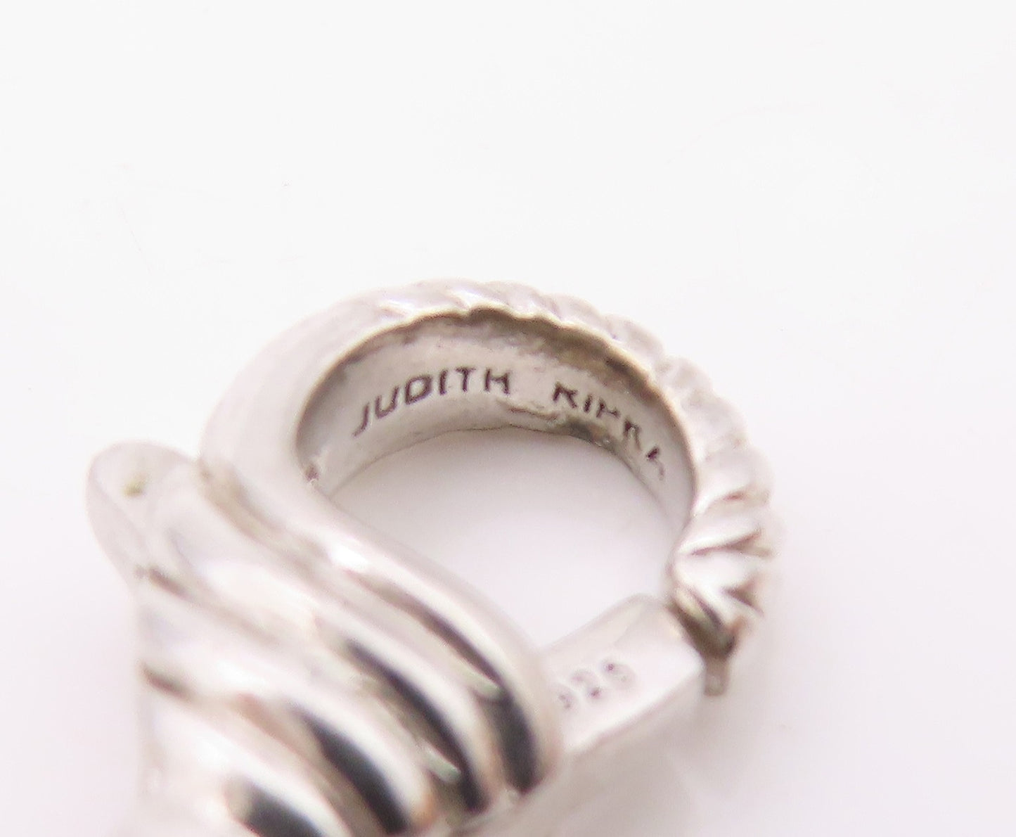 JUDITH RIPKA 925 Silver  Vintage Cubic Zirconia Key Motif Pendant  PT19498