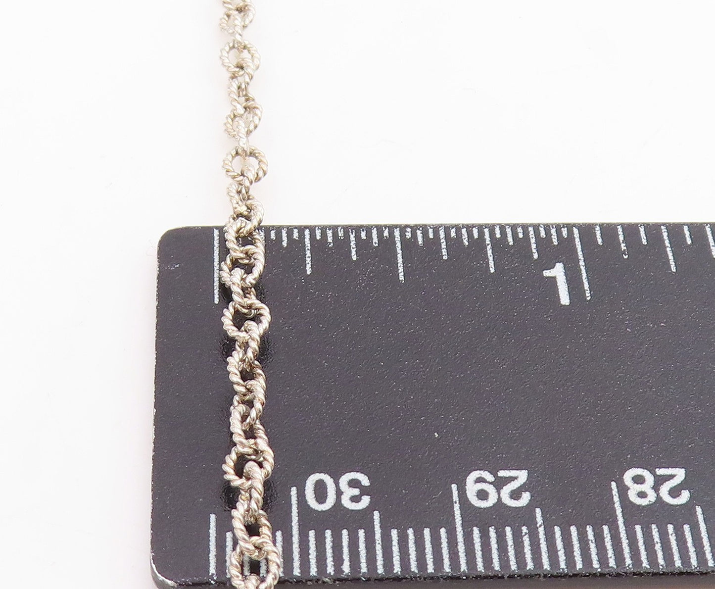 925 Sterling Silver Vintage Bracelet Genuine Diamonds Love Heart Chain  BT11854