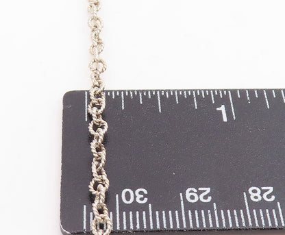925 Sterling Silver Vintage Bracelet Genuine Diamonds Love Heart Chain  BT11854