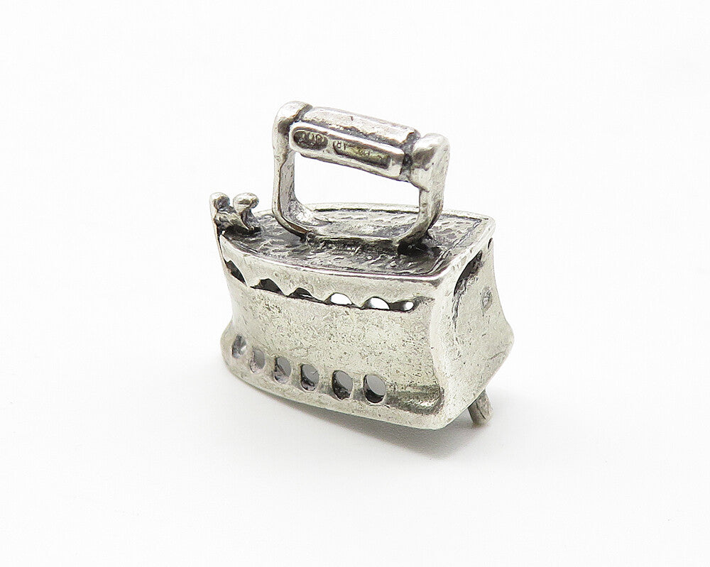 925 Sterling Silver  Vintage Petite Old Fashioned Iron Table Trinket  TR1822