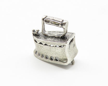 925 Sterling Silver  Vintage Petite Old Fashioned Iron Table Trinket  TR1822