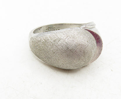 CLARK & COOMBS 925 Silver  Vintage Shiny Textured Dome Band Ring Sz 6  RG9392