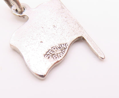 925 Sterling Silver  Vintage Petite Enamel Canadian Flag Pendant  PT15973
