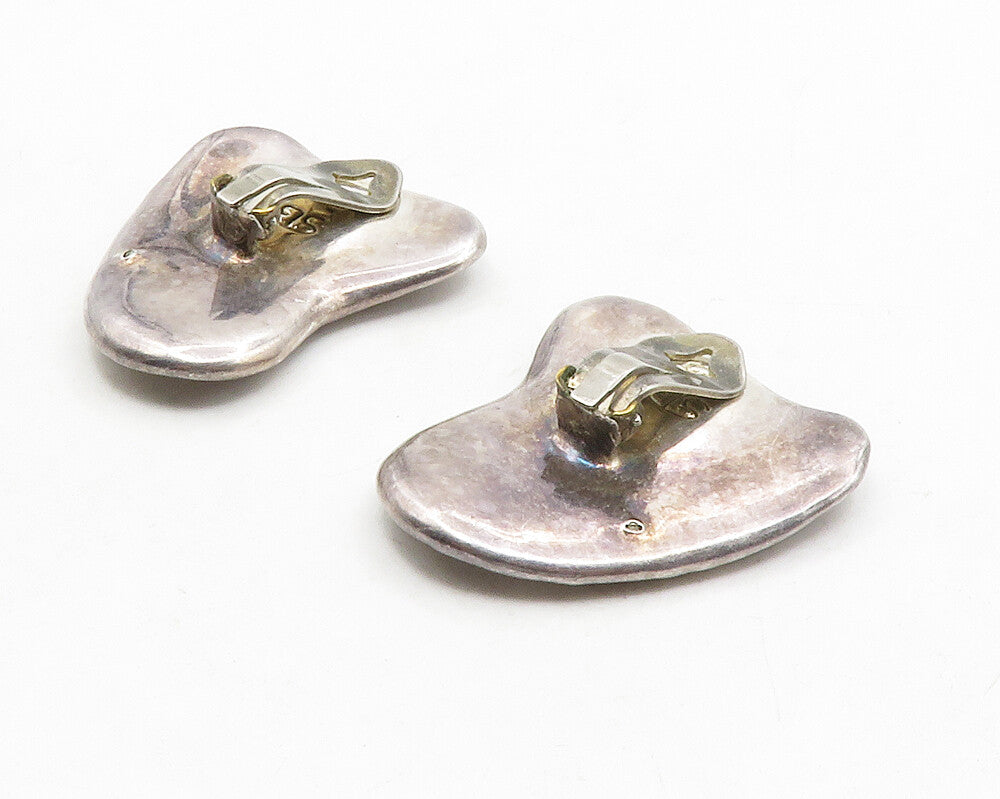 ISRAEL 925 Sterling Silver  Vintage Dark Tone Non Pierce Earrings  EG6904