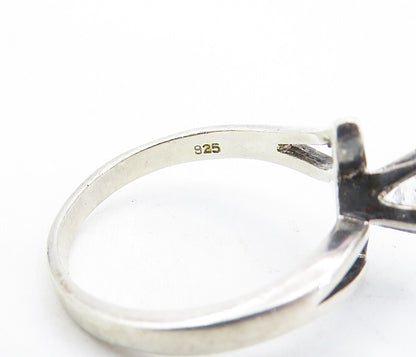 SETA 925 Sterling Silver  Vintage Cubic Zirconia Solitaire Ring Sz 9.5  RG6082