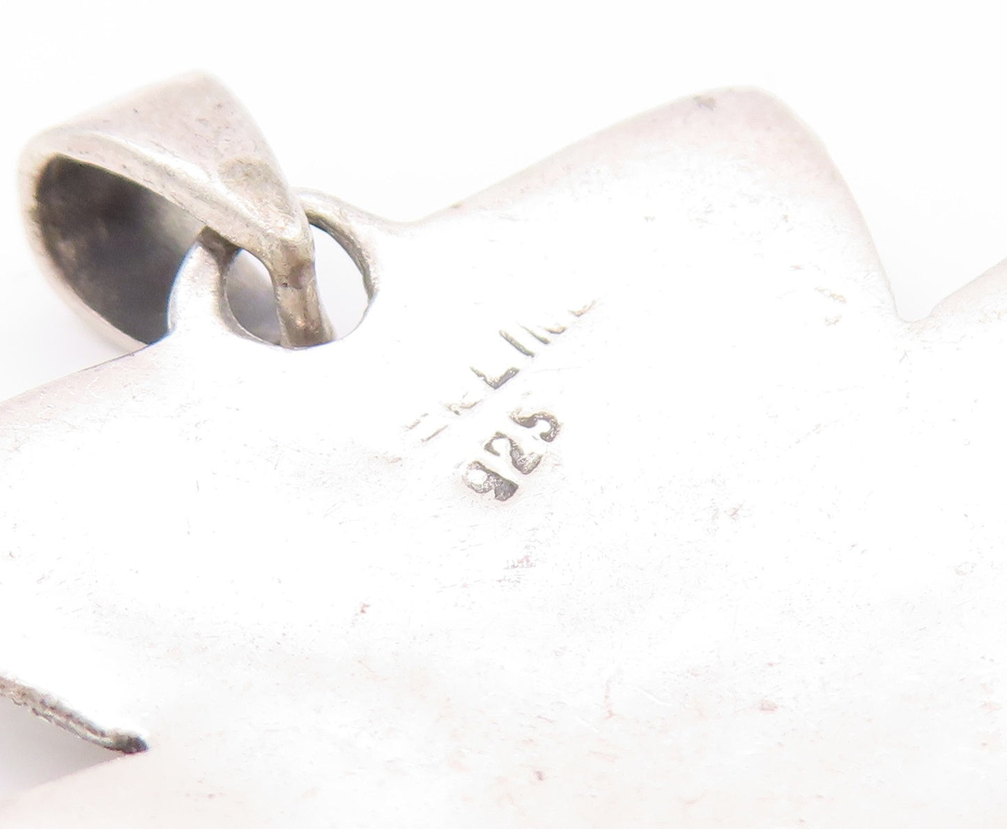 925 Sterling Silver Vintage Pendant Etched Celtic Trinity Knot  PT24218