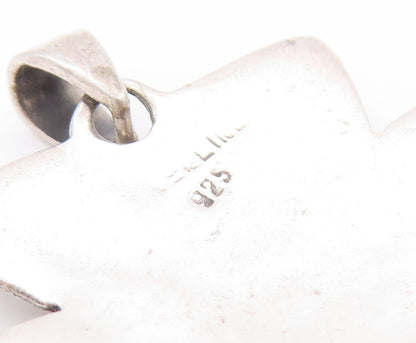 925 Sterling Silver Vintage Pendant Etched Celtic Trinity Knot  PT24218