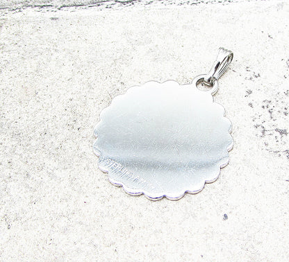 925 Sterling Silver  Decorated KYM Initials Drop Pendant  PT1759