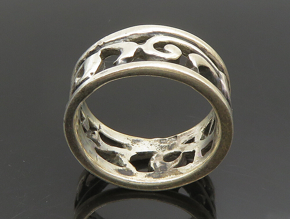 925 Sterling Silver  Vintage Vine Swirl Eternity Band Ring Sz 8.5  RG24416