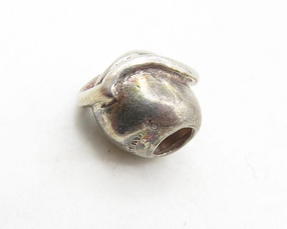 925 Sterling Silver  Vintage Petite Dark Tone Love Heart Slide Pendant  PT7262
