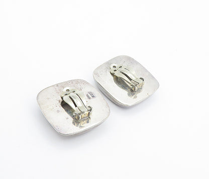 ZINA 925 Sterling Silver  Vintage Shiny Modernist Non Pierce Earrings  EG3332