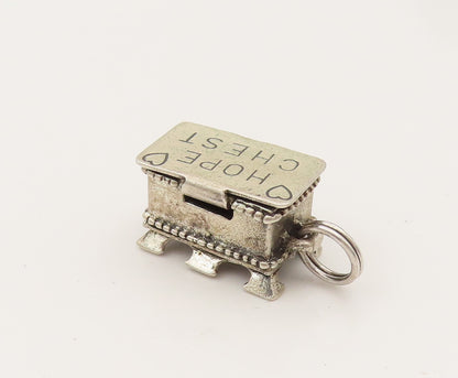 BEAU 925 Sterling Silver Vintage Hope Chest Charm Pendant Opens PT21993