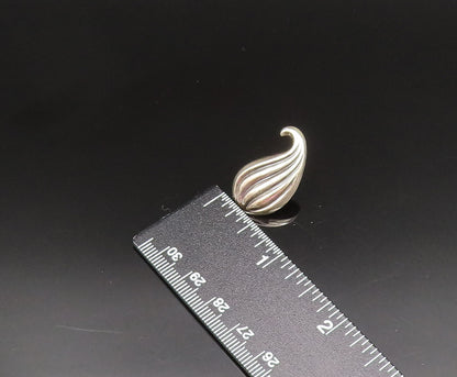 JEWELART 925 Silver  Vintage Unique Ribbed Swirl Screw Back Earrings  EG11934
