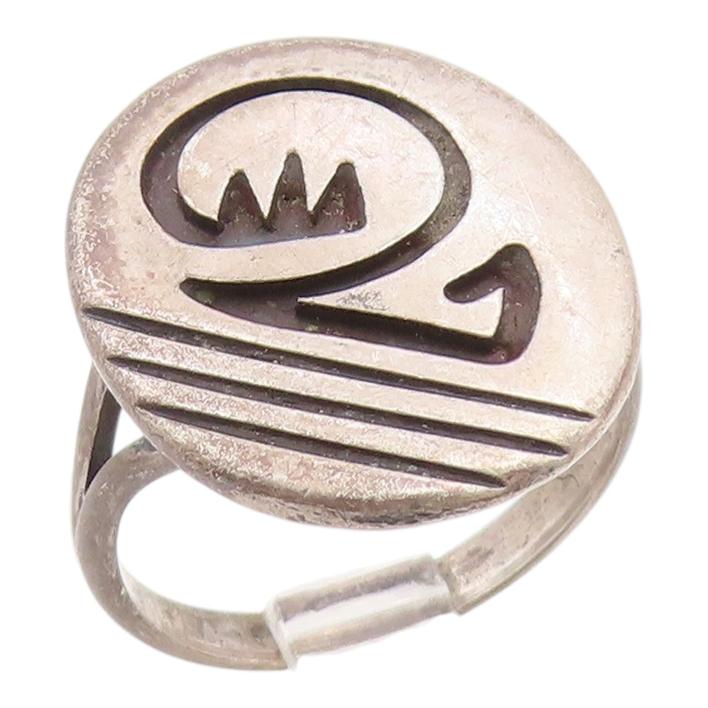 925 Sterling Silver Vintage Ring SOUTHWESTERN Water Wave Band  Sz 7.5  RG36010