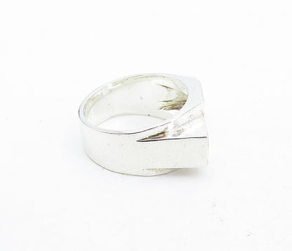 925 Sterling Silver  Vintage Shiny Religious Cross Band Ring Sz 8.5  RG5337
