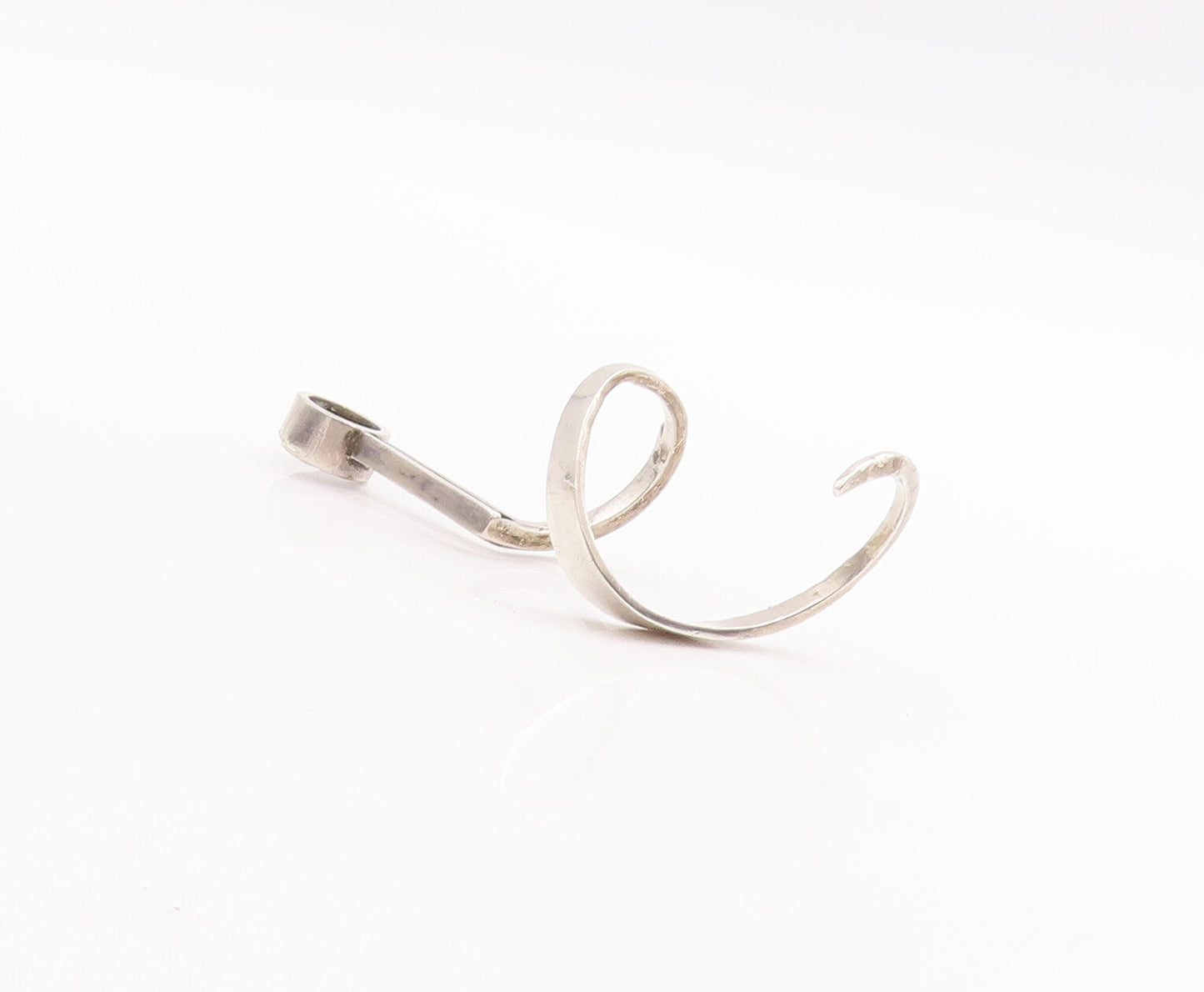 925 Sterling Silver Vintage Pendant Designer Solid Cutout Spiral Coil  PT23236