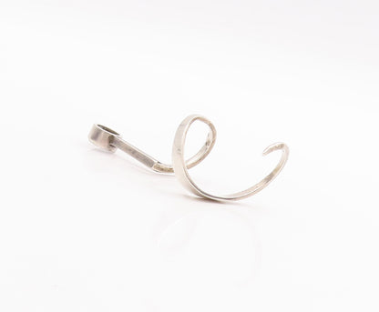 925 Sterling Silver Vintage Pendant Designer Solid Cutout Spiral Coil  PT23236