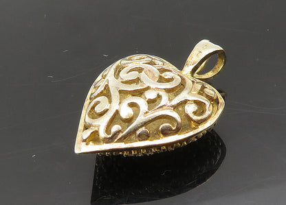 925 Sterling Silver  Vintage Petite Topaz Accented Love Heart Pendant  PT16421