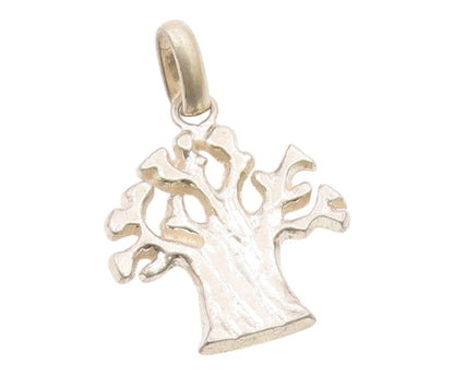 925 Sterling Silver  Vintage Shiny Tree Motif Drop Pendant  PT19386