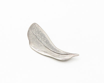 NILI ISRAEL 925 Sterling Silver  Vintage Shiny Etched Leaf Brooch Pin  BP6933