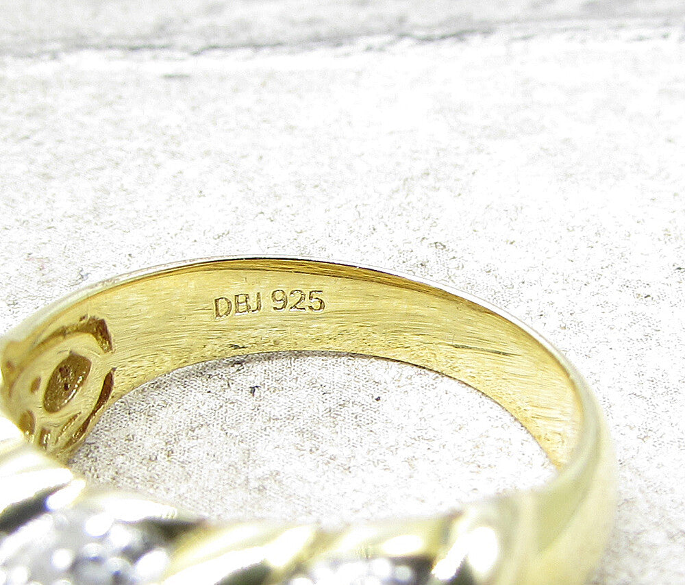 Gold Over 925 Silver  .35ctw Genuine Diamonds Cloudy Band Ring Sz 7  RG1706